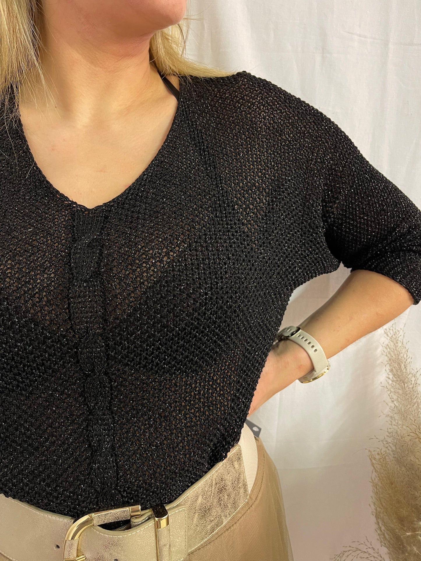 HAUT CROCHET HASNA NOIR