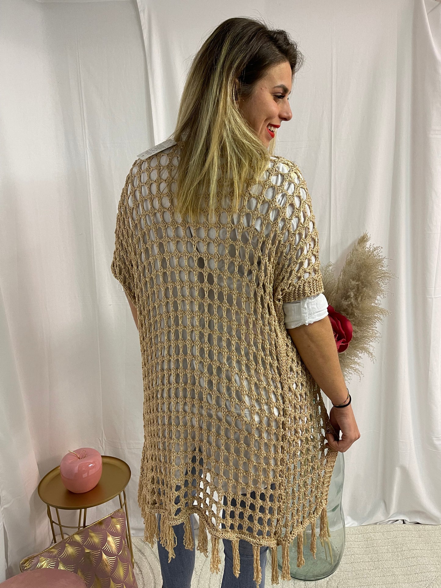 GILET CROCHET DORÉ