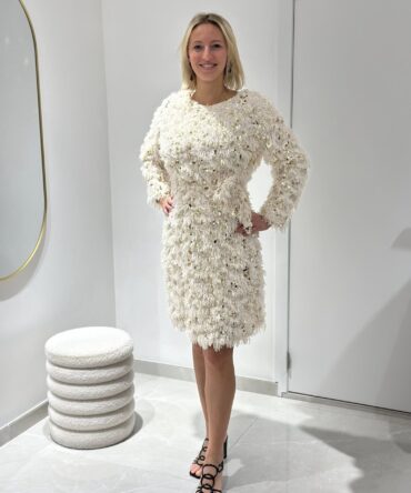 ROBE PLUMES/SEQUINS BEIGE