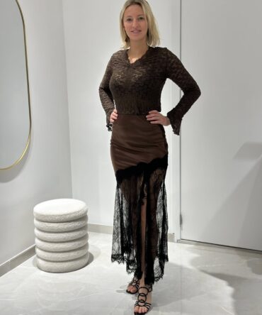 JUPE JIHANE CHOCO/NOIR