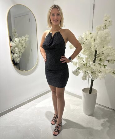 ROBE JOYCE NOIR/ARGENTÉ