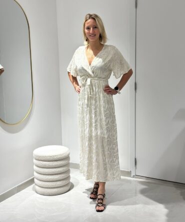 ROBE LAYANAH BLANC/DORÉ